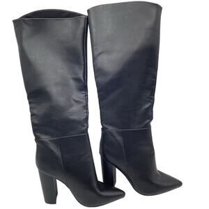 Qupid Women's Black Knee-High Block Heel Boots Size 7